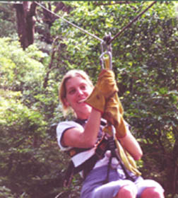 { Alison on a canopy tour }